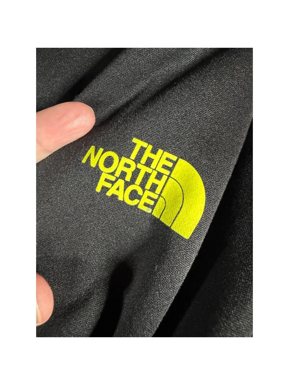 The North Face Mountain Athletics Hoodie Men XL Black Yellow Pullover Sweatshirt
